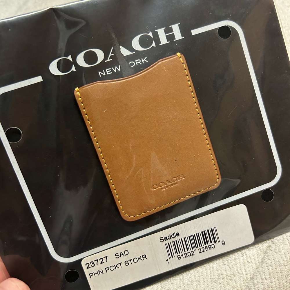Coach Tan Leather Phone Case Accessory